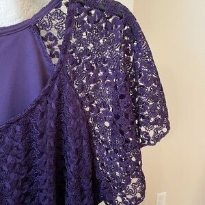 Brittany Black purple lace top